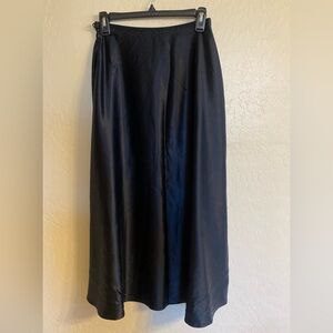 J. Peterman Elegant Black Silk Skirt